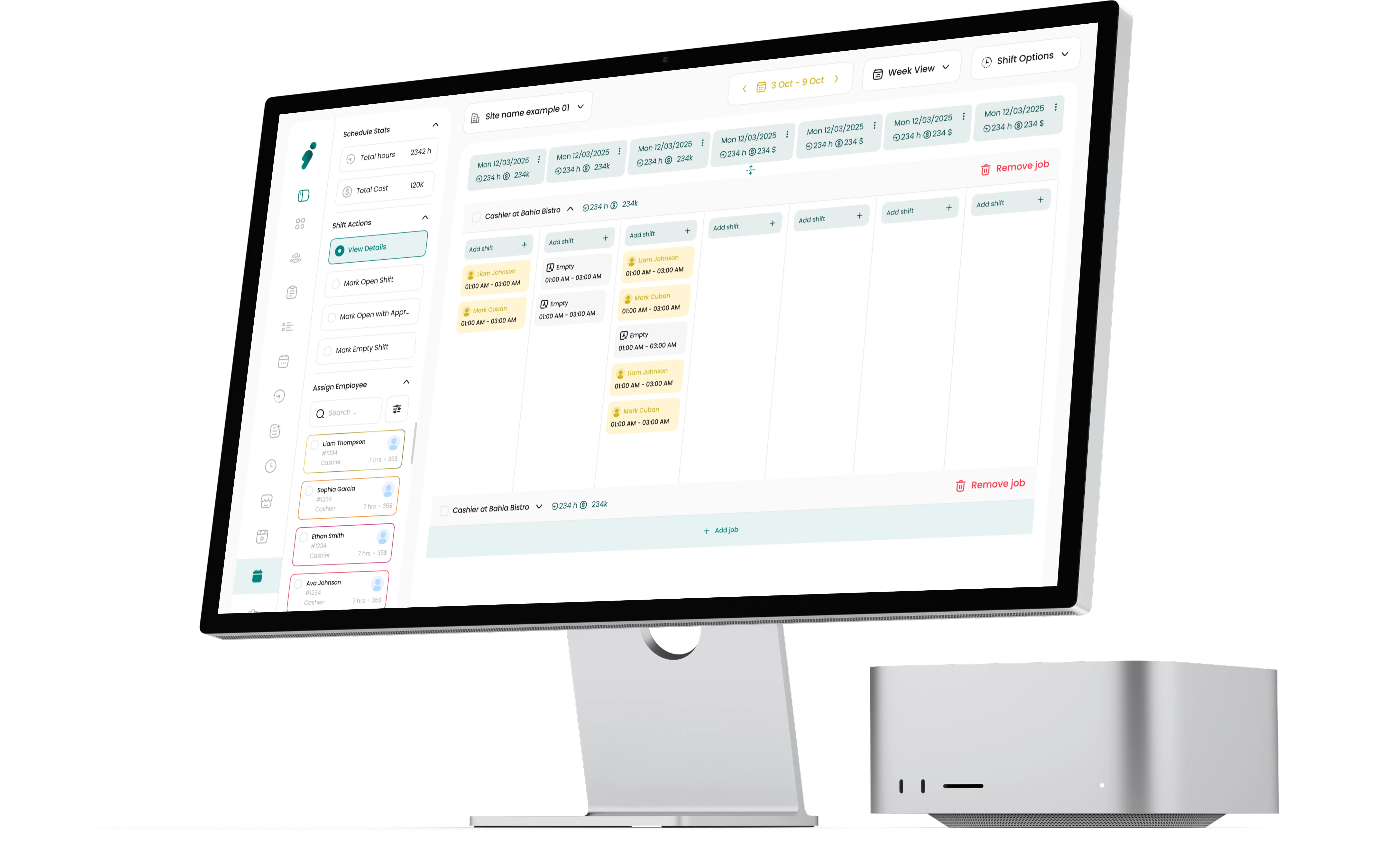 Scheduling screen 2
